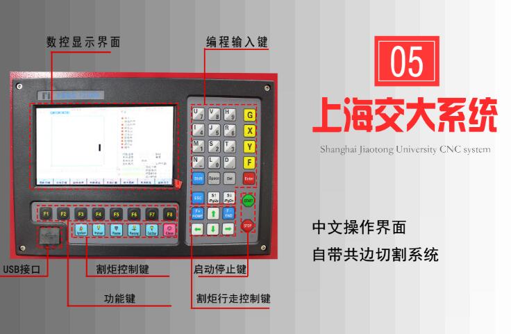 我们的便携式数控切割机上海交大系统数控面板